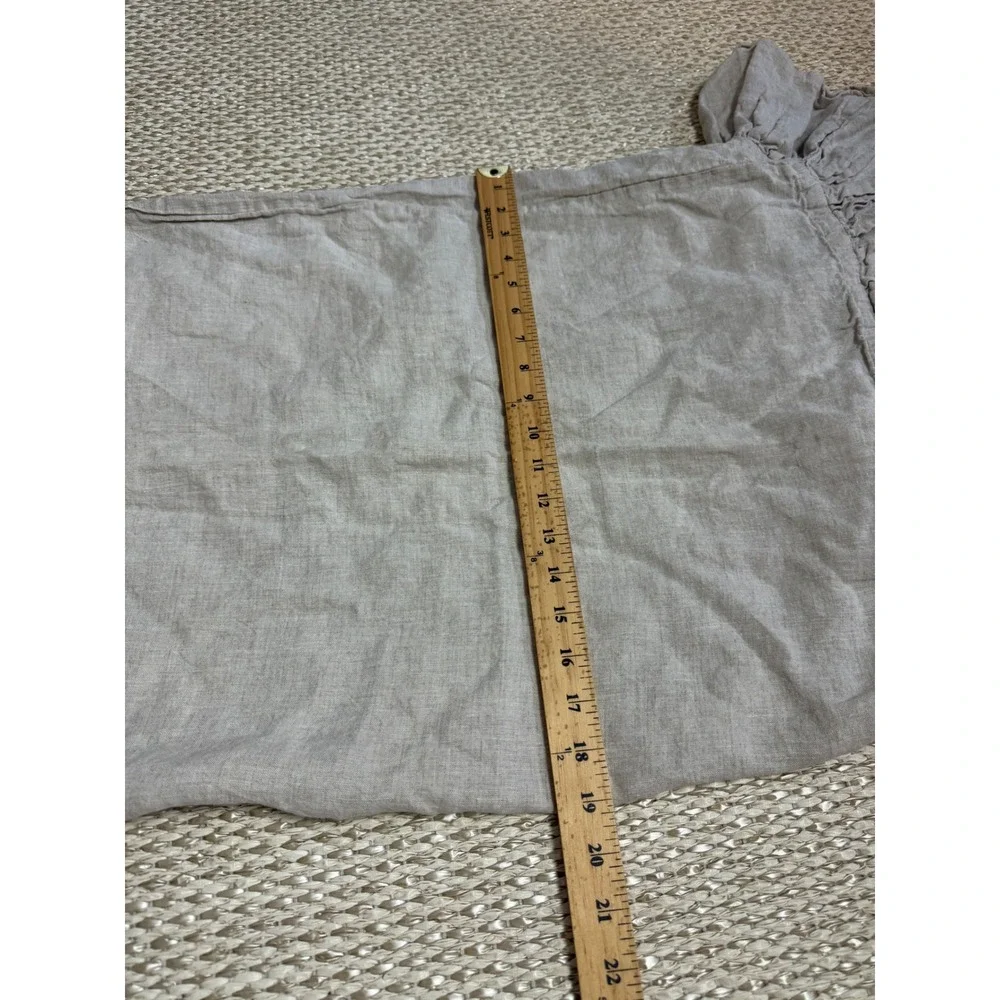 Linen Ruffle Pillowcase Set Oatmeal flax Cottagecore Farmhouse Shams with Ties